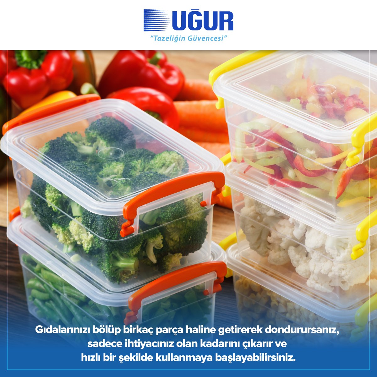 Gıdalarınızı parçalar halinde dondurursanız, sadece ihtiyacınız olan kadarını çıkarır ve hızlı bir şekilde kullanmaya başlayabilirsiniz.