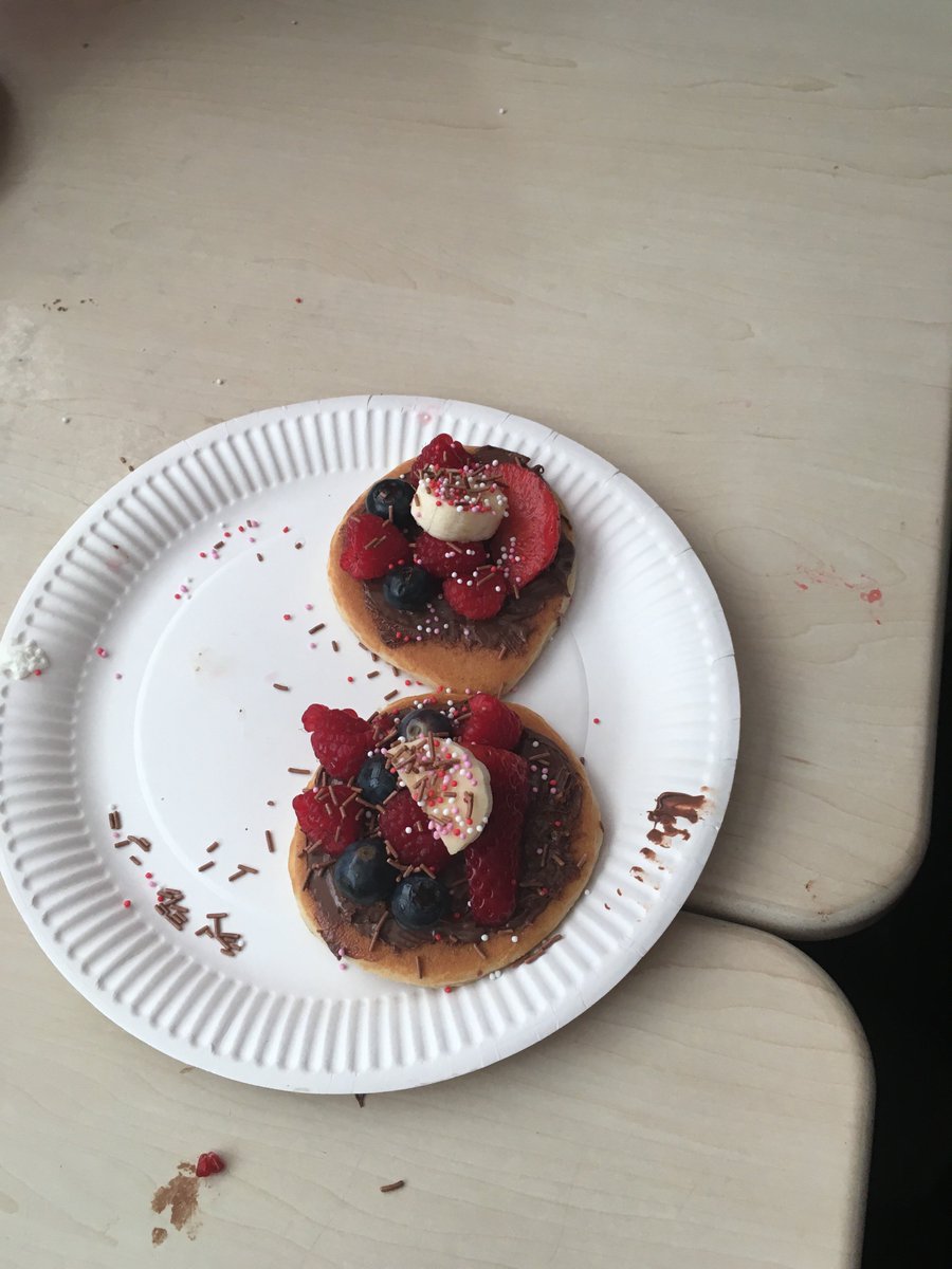 CarlibarPS's tweet photo. Primary 6 enjoying their class of the month treat #Februaryclassofthemonth #pancakes #stack #chocolate #healthyclass #fullup https://t.co/QGzonfU3bV