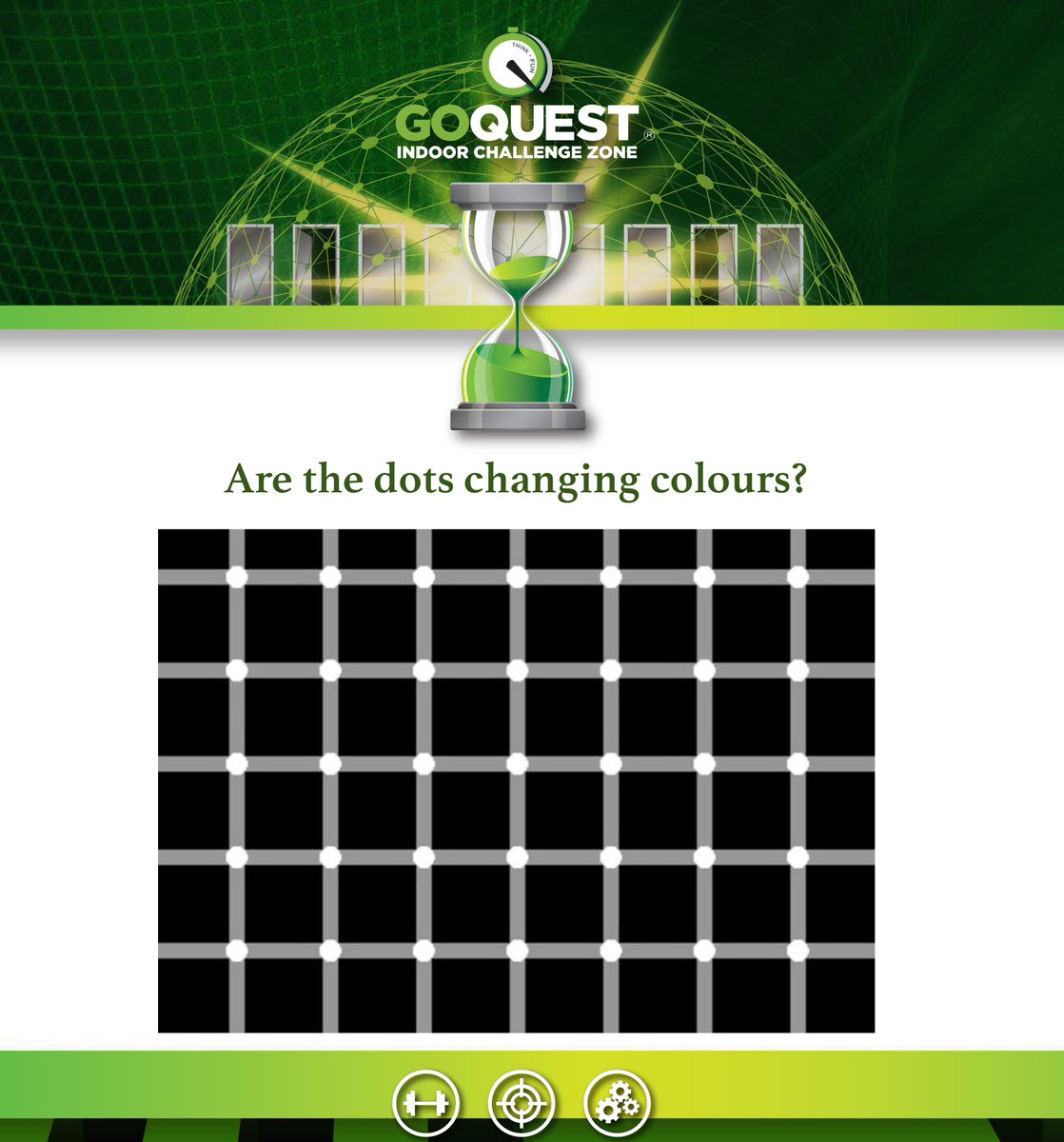 goquestdub's tweet photo. It's time to test your eyesight! 👀
#illusion #opticalillusion #braintrick #dots #colours https://t.co/845MJg9fhp
