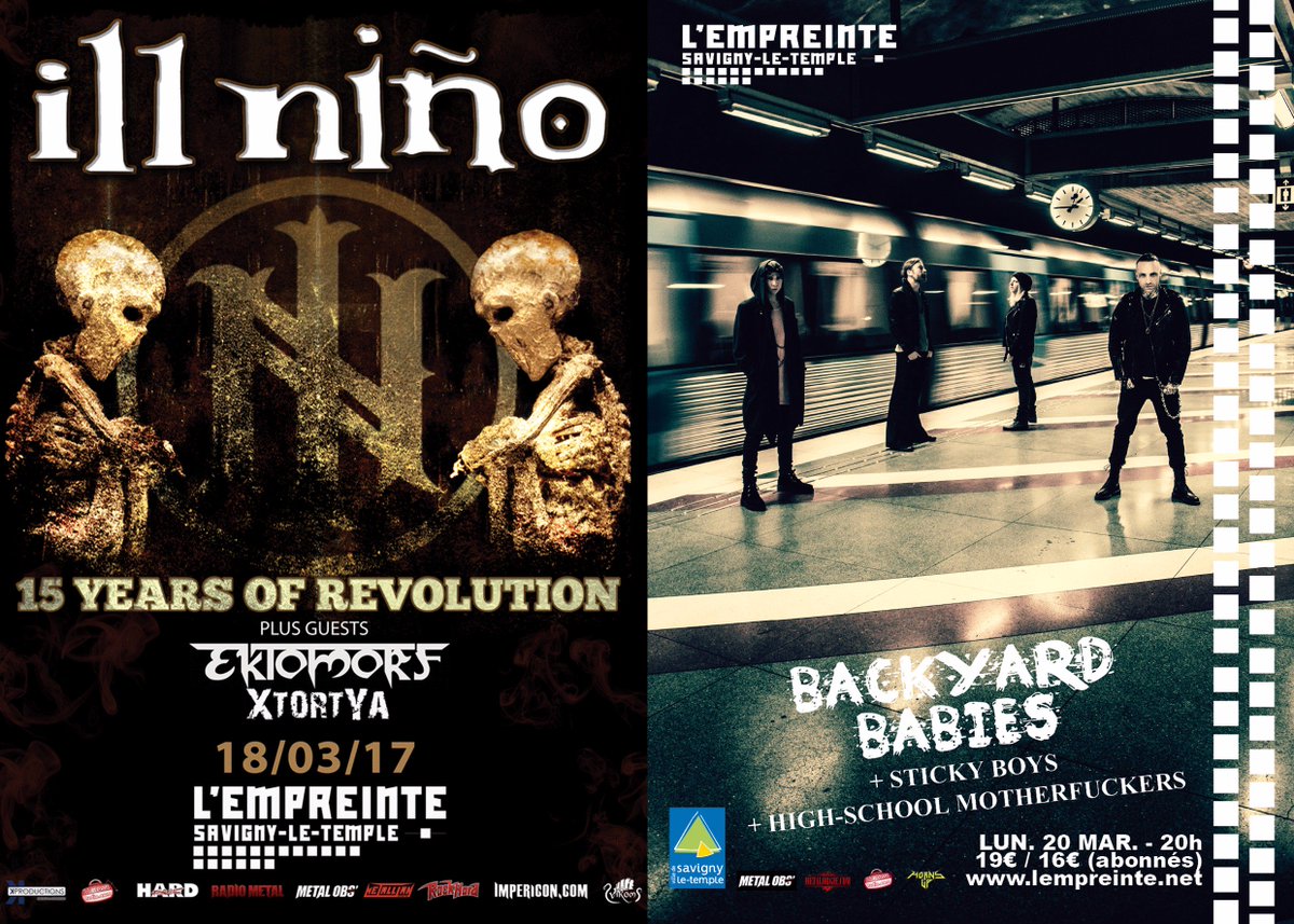 lempreinte77's tweet photo. #doubleflyer 😈🤘
Samedi : @officialillnino @EktomorfBand @XtortYa
Lundi : @bbabiesofficial @StickyBoys #highschoolmotherfuckers https://t.co/0VN9raEvCo