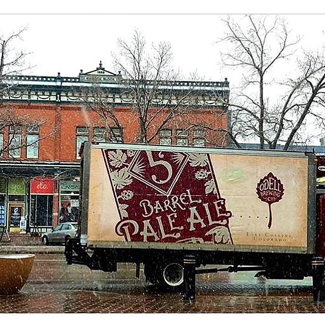 BeerTrucks's tweet photo. @OdellBrewing #beertruck delivering in the snow in Fort Collins. Beautiful sight! #CraftBeer https://t.co/TqBNsG6mTZ