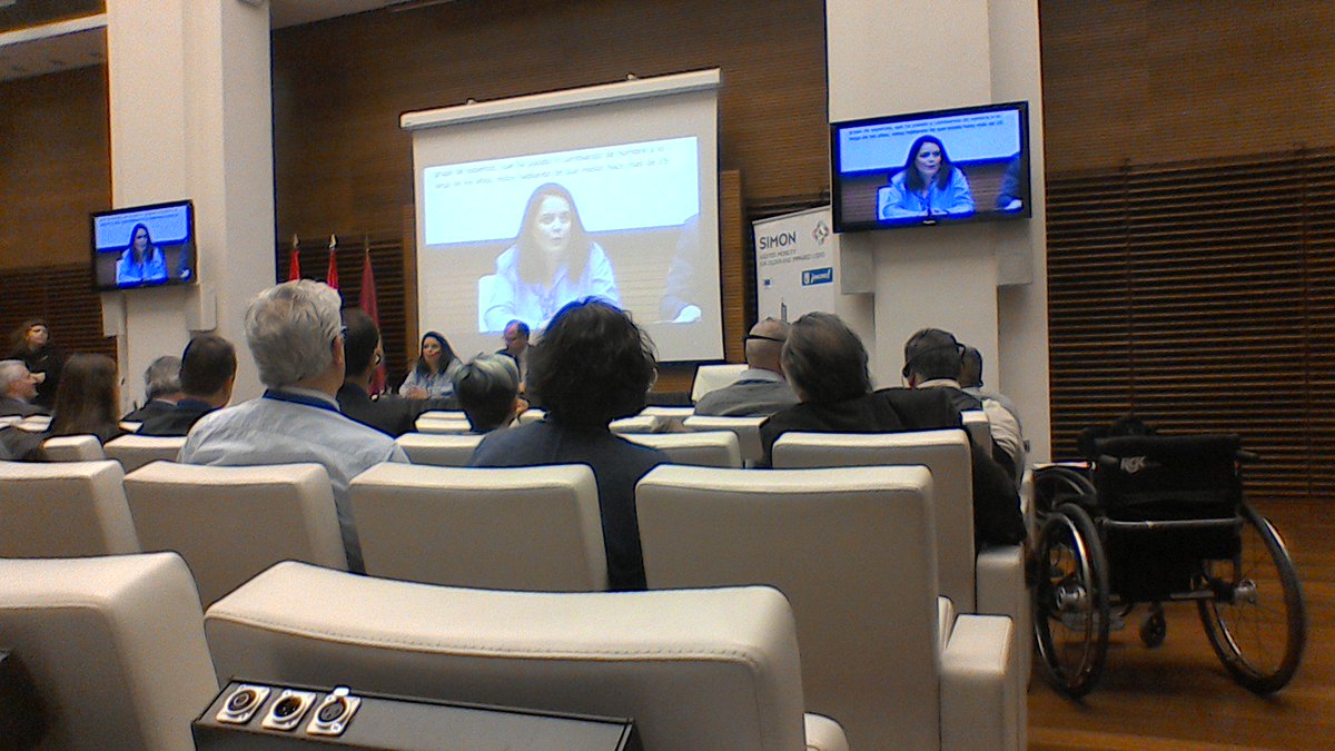 SIMONEUProject's tweet photo. Begoña Gosálbez from @sanidadgob: #bluebadge in #Europe has been a success but needs to be enhanced #finaleventsimon https://t.co/j1JzxmWuDD