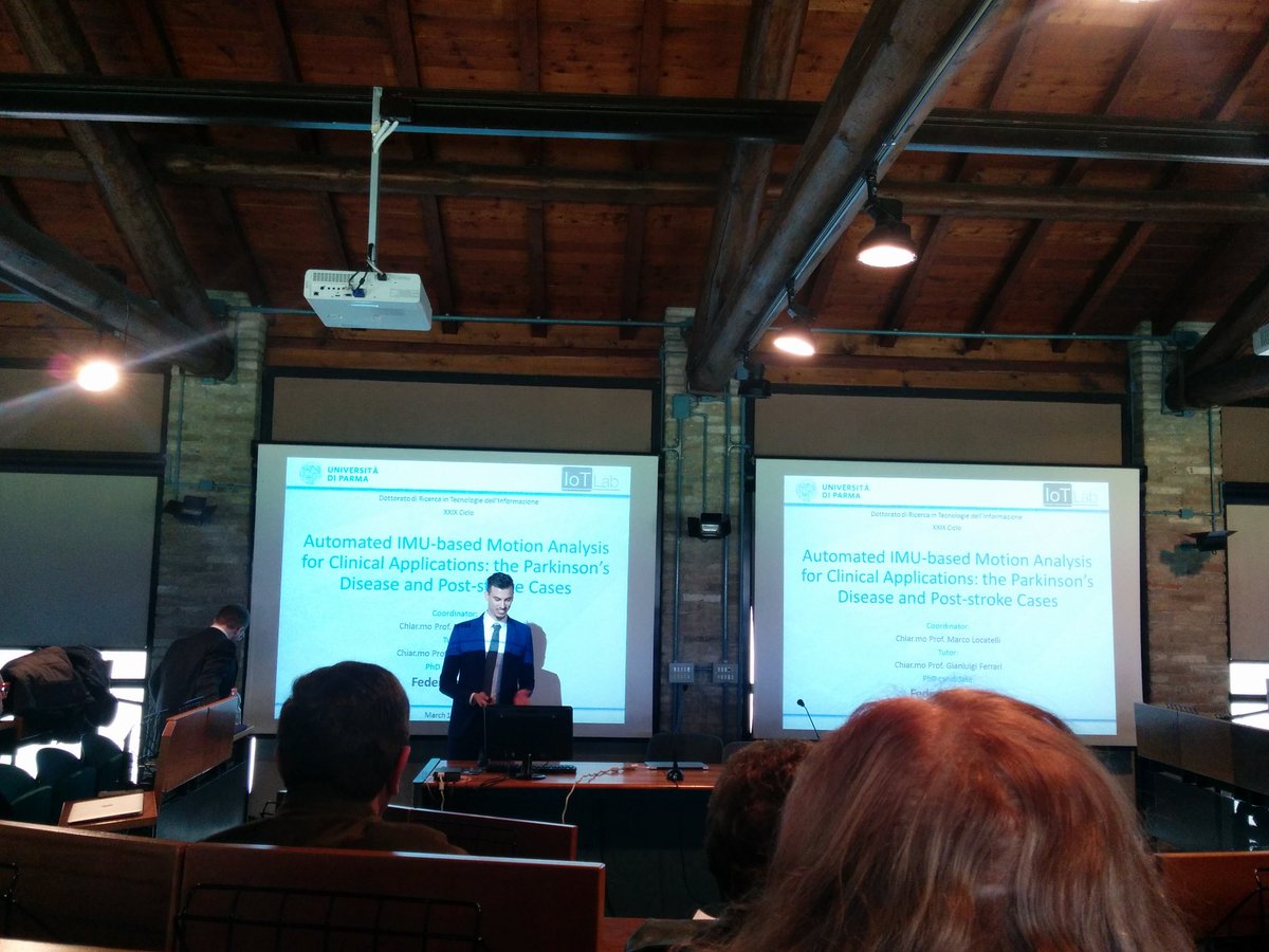 iotlabunipr's tweet photo. Federico Parisi: "Automated IMU-based Motion Analysis for clinical applications: the Parkinson's disease and post-stroke cases" https://t.co/LNHM0xpkiO