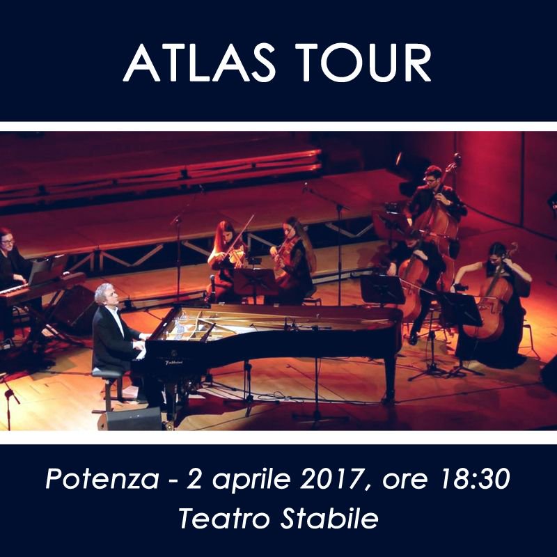 R_Cacciapaglia's tweet photo. Prosegue #AtlasTour
02 aprile 2017 - Teatro Stabile, Potenza
Biglietti ➡️ https://t.co/gMaSDgokGC
#RC https://t.co/xV3jjrXsrf