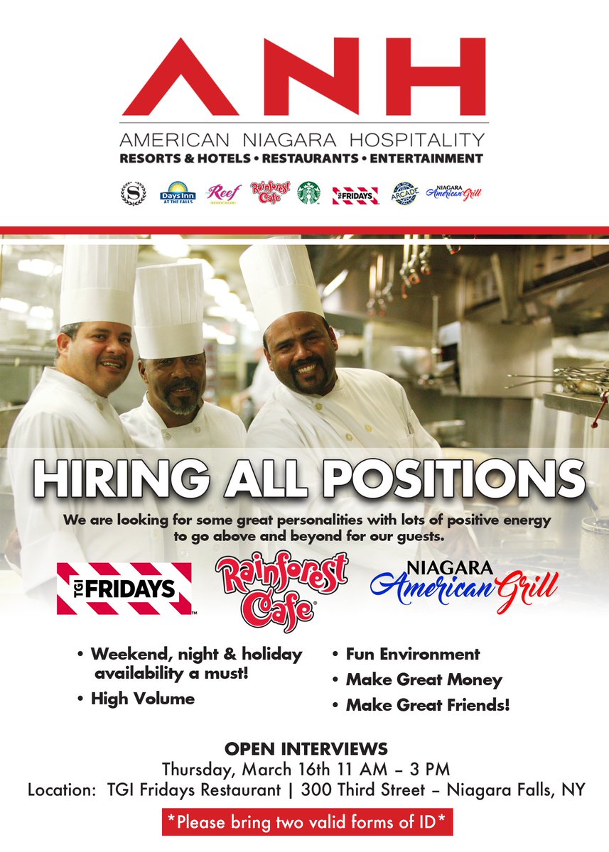 We are hiring for ALL POSITIONS! Open Interviews begin Thursday at 11:00am. Come join our awesome team!