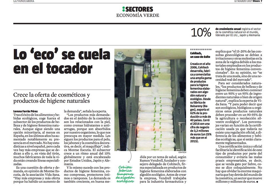 farmaconfort's tweet photo. #Cohitech, 
fabricante de #Farmaconfort (https://t.co/DTvRuKtpF4), 
en @lavanguardia: 
“Lo eco se cuela en el tocador”
#FelizMartes https://t.co/wRPINxPcL9