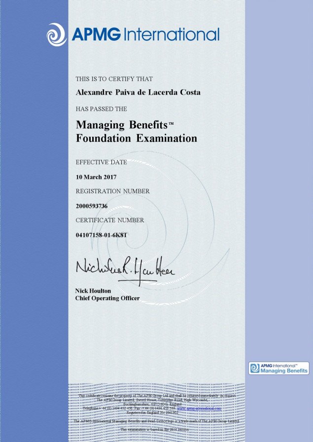 Very Happy! My Managing Benefits™ certification has just arrived. Thanks <a href="/APMG_Inter/">APMG International</a> &amp; @Trainingbytesizfor the great experience.