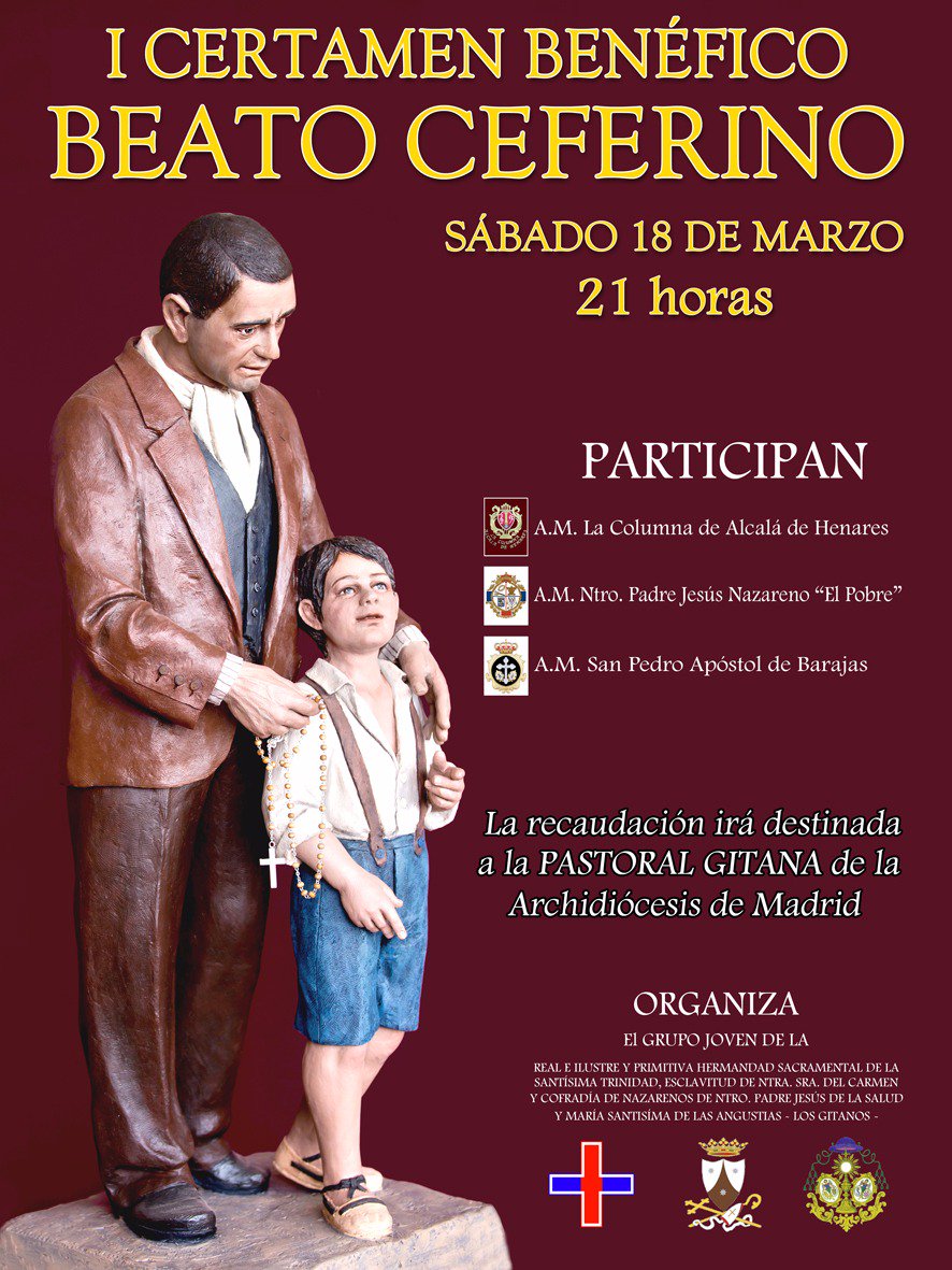 Este sábado actuaremos en la Iglesia  del Carmen y San Luis en el Certamen Benefico Beato Ceferino a las 21 horas. #CuaresmaMad17