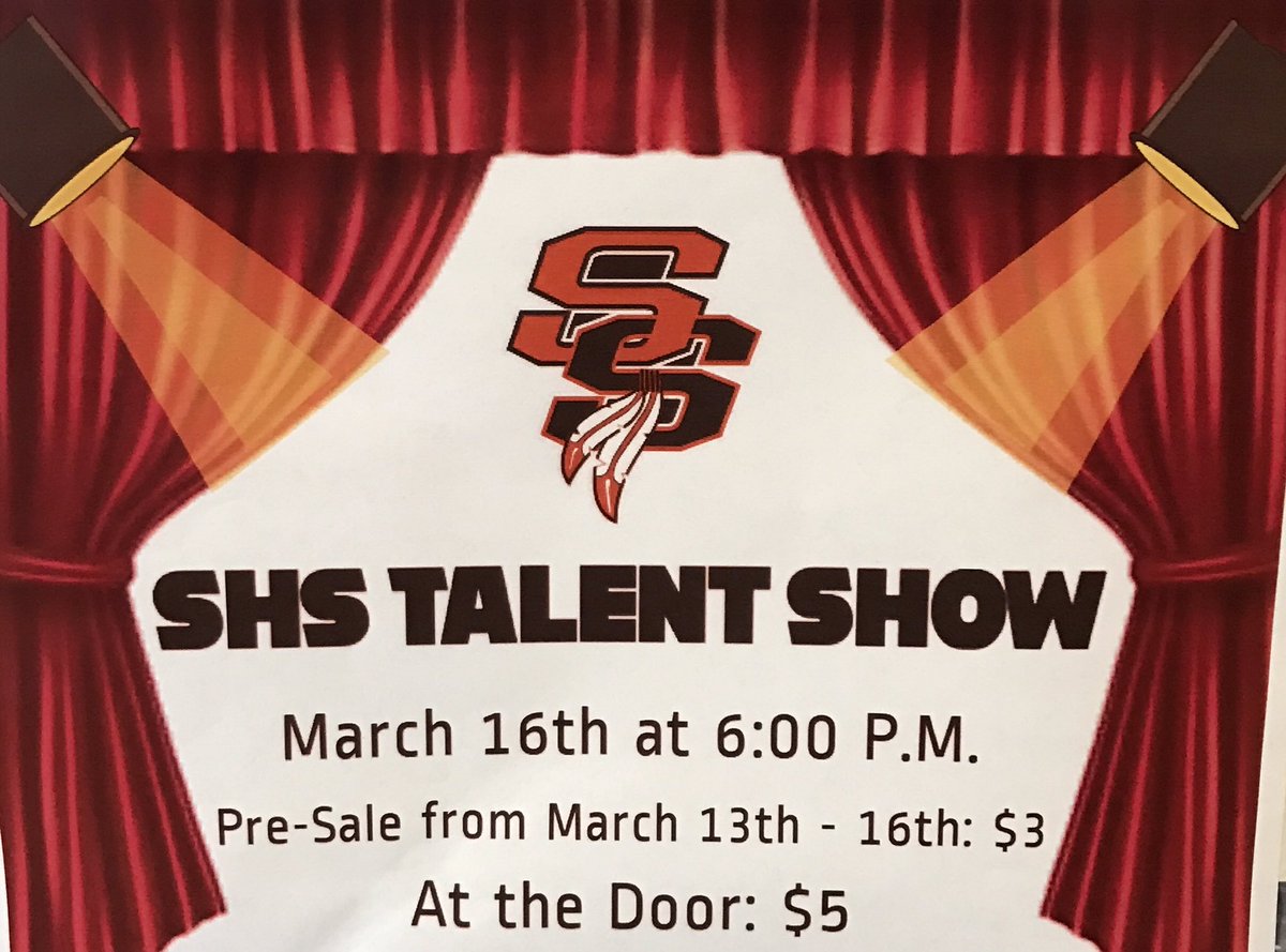 Don't forget about the first annual Talent Show this Thursday! Get your tickets now in the cafeteria for only $3 or pay $5 at the door!🎭🎟