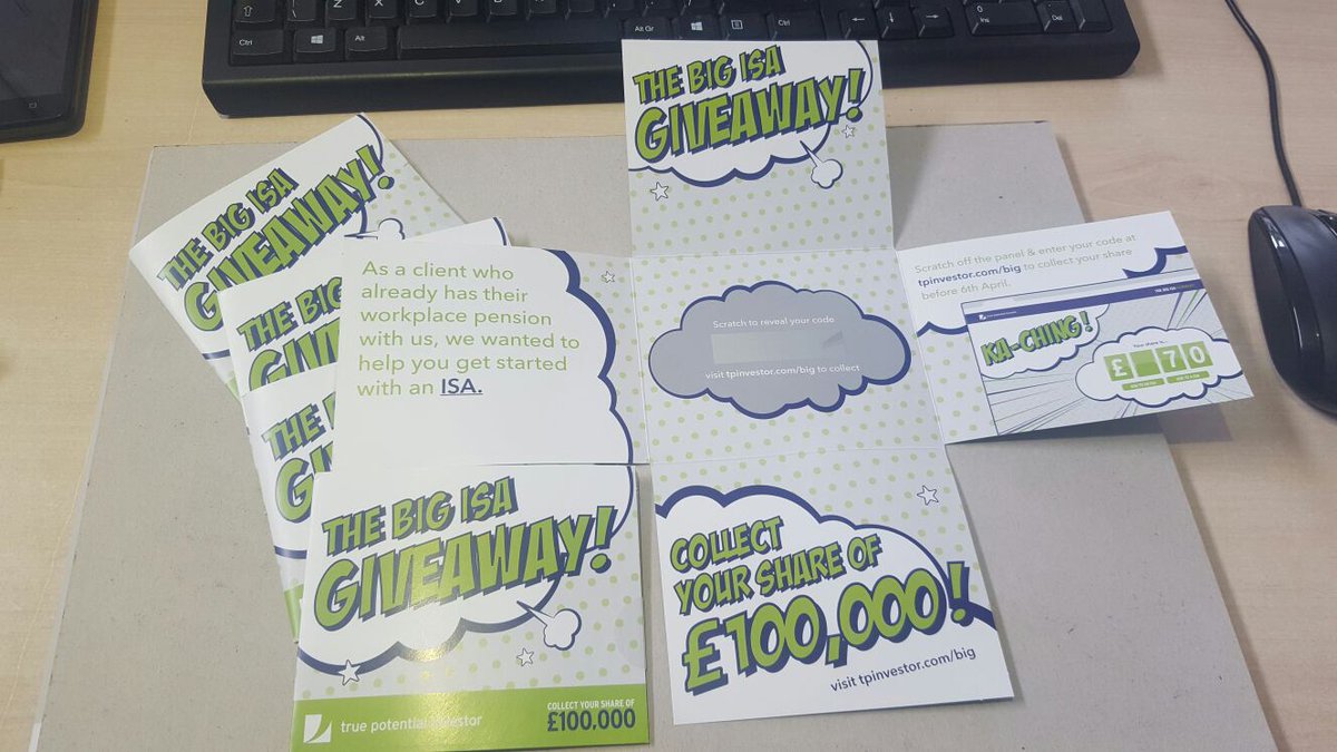 Yes, I love to setup my ISA's via scratch card designed marketing. 
This doesn't give me concerns about my Pension scheme or anything...