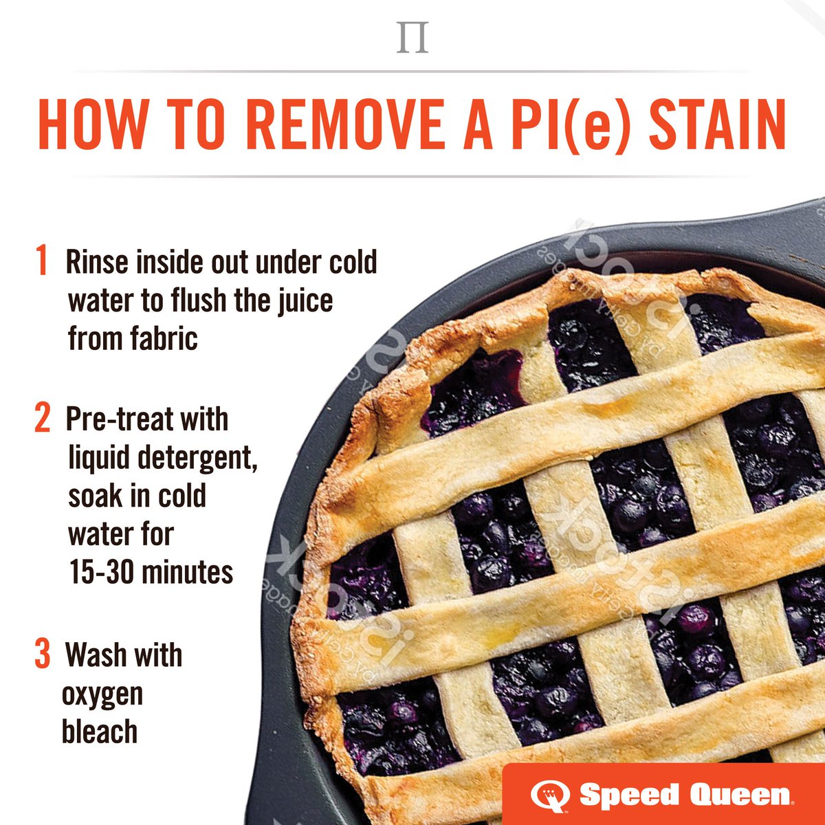SpeedQueenHome's tweet image. 3.14 tips on how to get a pie stain out. #laundrytip #PiDay