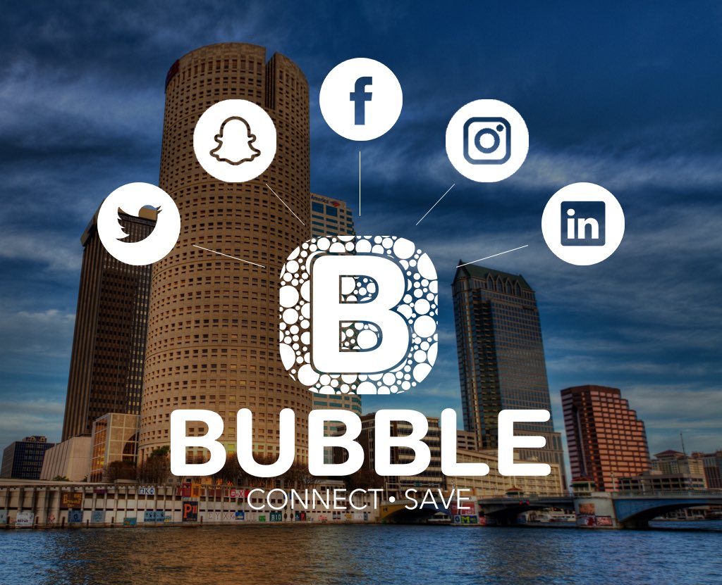 getbubbleapp's tweet image. Adding friends on all of your social media outlets a hassle? On April 7th, download Bubble and do it with the POP of a button. #Tampa