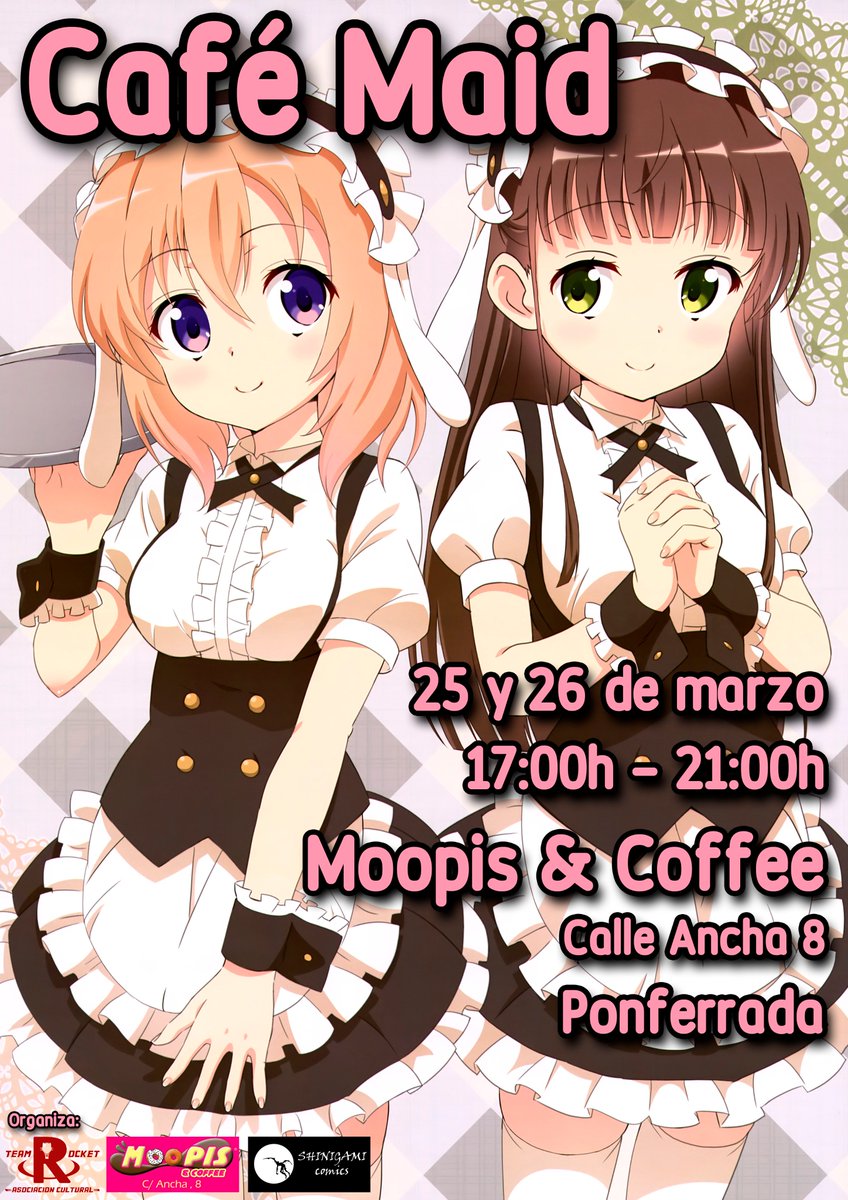 TeamRocketAso's tweet photo. ¡Buenas! Os informamos que los días 25 y 26 vamos a estar en el Moopis&amp;Coffee  haciendo la segunda entrega del Café Maid. ¡Esperamos veros! https://t.co/p7XATGWhzV