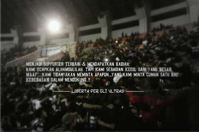 Kami yang kecil ini tidak ada Daya &amp; upaya Selain Berusaha &amp; Berikan yg terbaik, cuman satu keinginan Freedom For Supporting.! #ForzaPersib