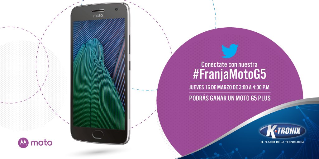 ktronixcolombia's tweet photo. ¿Quieres ser el ganador de un Moto G5 Plus? Conéctate este jueves desde las 3 a las 4 pm en nuestra #FranjaMotoG5 https://t.co/nMTB9vnBgY