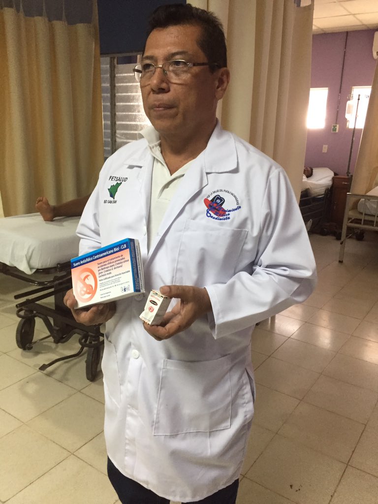 DarBarcenas's tweet photo. #Suaro #antiofídico disponible en todas las cabeceras departamentales de #Nicaragua #SanJuanNicaragua #prevención #mordedura #serpiente https://t.co/wUCOU1u6EA