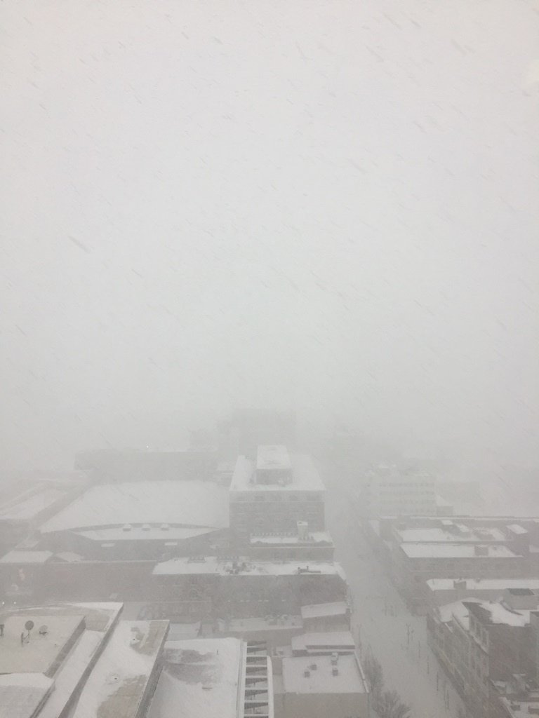 A view of #StellaBlizzard from the 20th floor of our Allentown tower. You can see the <a href="/PPLCenter/">PPL Center</a> ... and not too much else. #staysafe