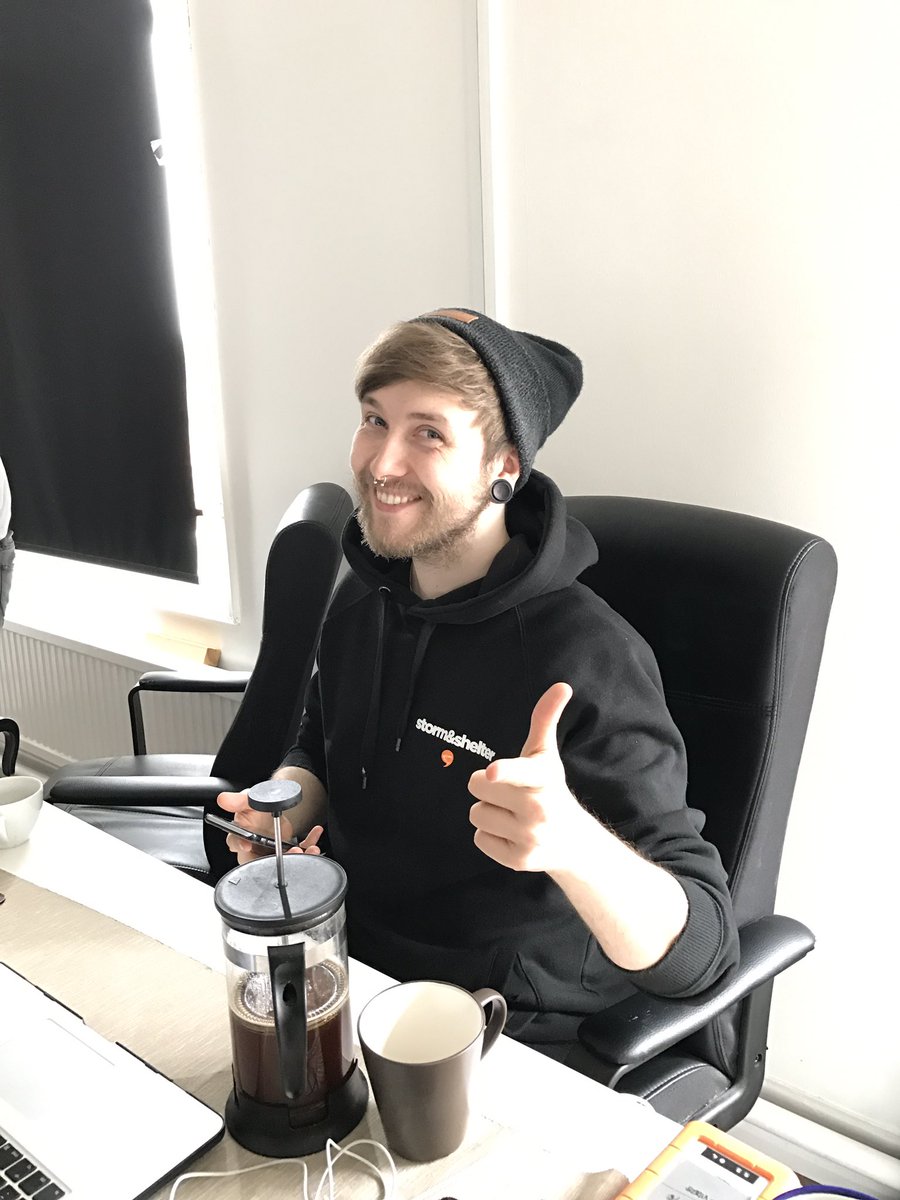 theteatrain's tweet photo. Here's @SickoNicko proud as punch with his cafetière coffee... and to think he purchased an instant ticket. #AboveAndBeyond #choochoo https://t.co/4XTQdEB7kY
