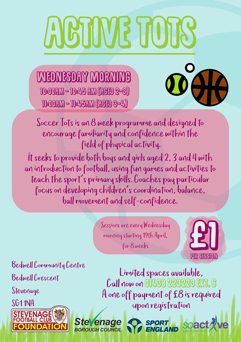 borofoundation's tweet photo. Aimed towards introducing young children to the world of sport, our new project Active Tots is launching 19th April! #SFCFTots https://t.co/kfmUf4xRlA