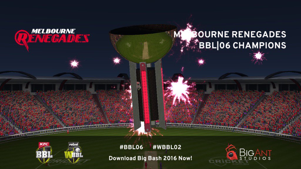 Cinema_With_PRD's tweet image. MELBOURNE RENEGADES
BBL|06 CHAMPIONS #BB16 #BBL06 #WBBL02 #BIGANT