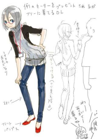 春 皮膚疾患療養中 例のセーターの殺傷力を下げる無自覚ol をやってみました イラスト 伊咲ウタ 撮影 羊 敬称略 ロケーション的にオフィス感出せなかったのは申し訳ありません イラスト掲載許可済 例のセーター 童貞を殺すニット