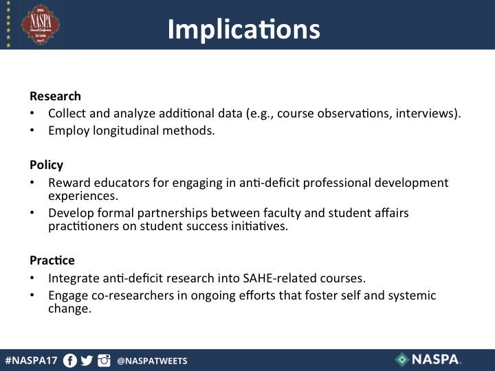 drdavidperezii's tweet image. @MikaKarikari &amp;amp; @VirginiaHDo presented their first paper at #NASPA17. Translating @DrShaunHarper #AntiDeficit framework to practice.