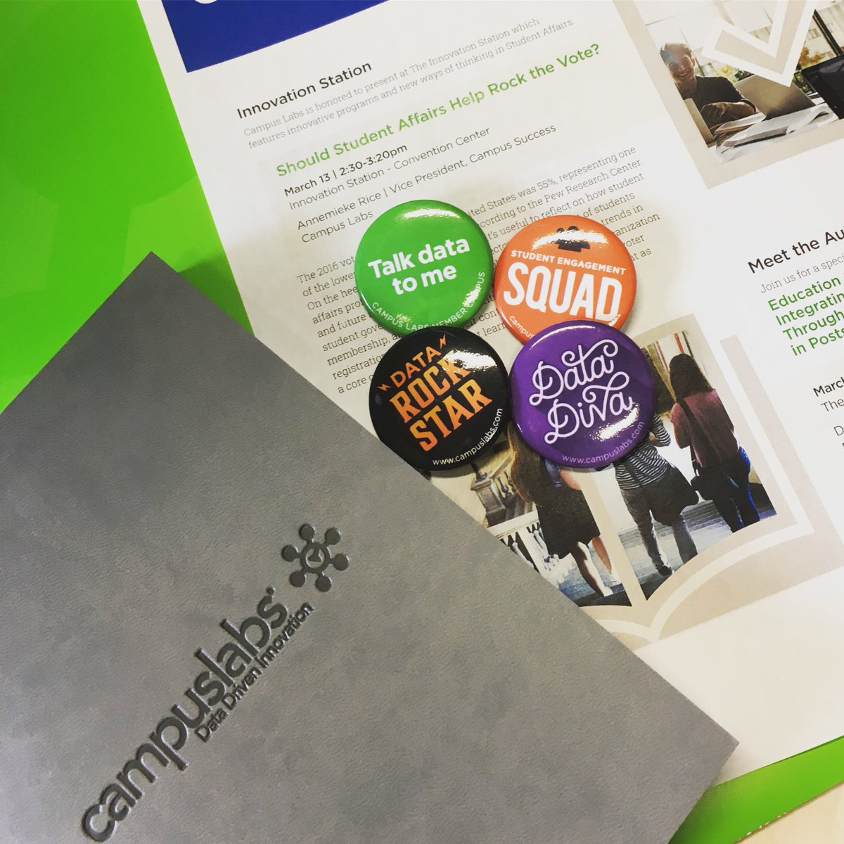 CampusLabs's tweet photo. Stop by the Campus Labs booth and pick up the latest in #SAdata swag! #NASPA17 https://t.co/NaXxpf3Cu6
