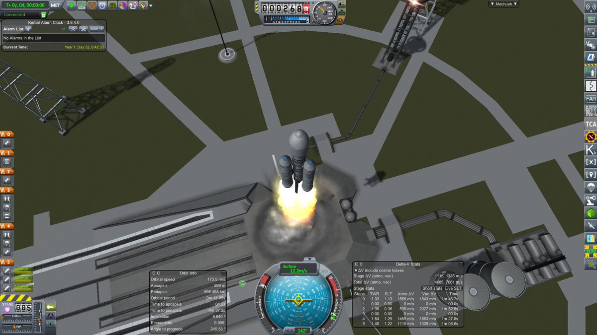 Volatar's tweet image. First launching a C+ variant I'll dub C-, which just replaces the science with SCANSat tools. #KSPG