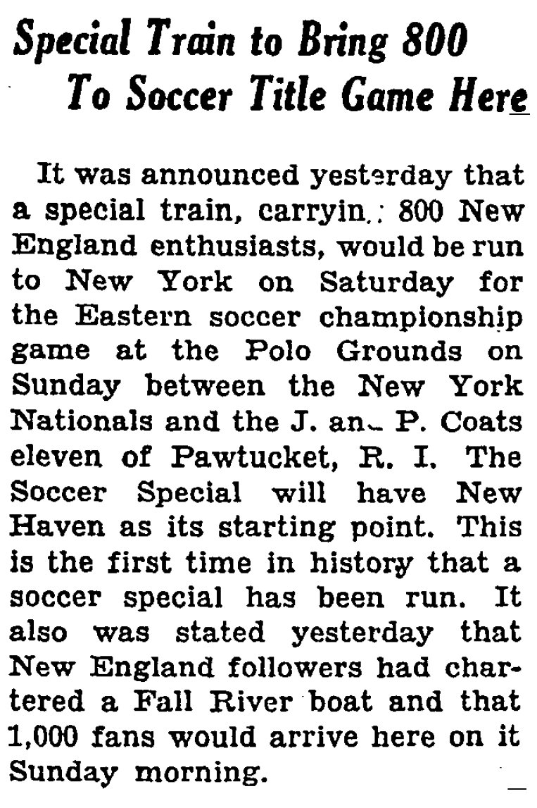 soccerreform's tweet photo. 89 years ago today (NYT)

1800 New England soccer supporters plot their routes to New York City. 

Long before I-95.

@fc_providence https://t.co/xE517kw0cD
