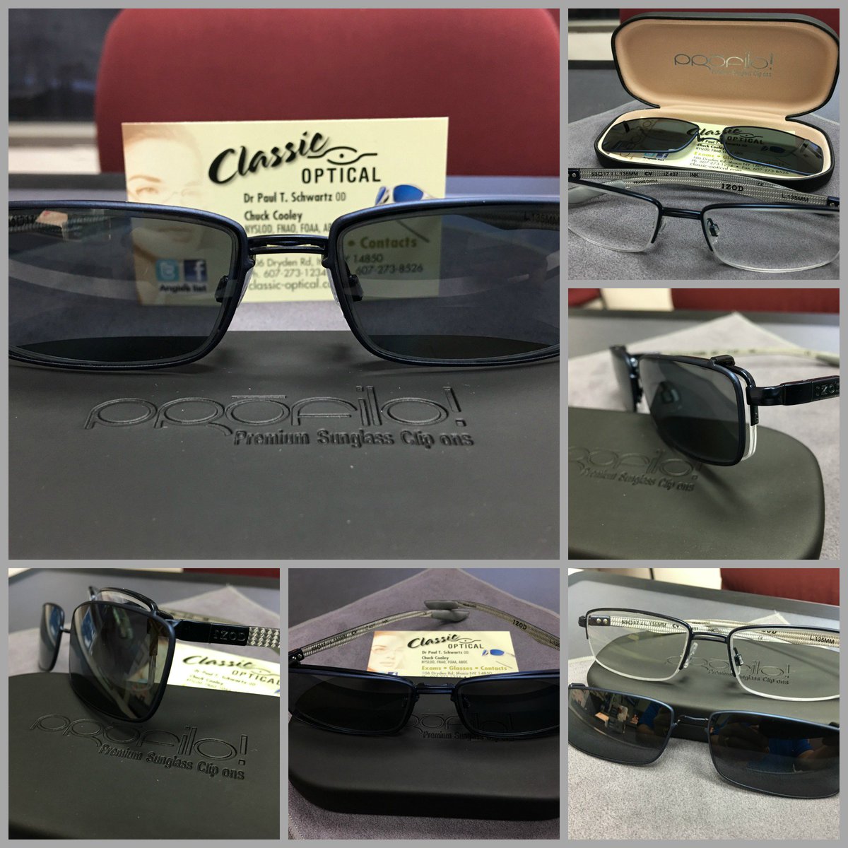 Classic_Optical's tweet photo. Save the time and hassle of having to have 2 pairs of #Eyeglasses. Let us make custom #ClipOns for you #ClassicOptical #ithacany #sunglasses https://t.co/jkkHkDSf3s