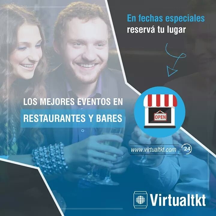 virtualtktarg's tweet photo. Los mejores #Eventos en #restaurantes y #Bares están en Virtualtkt 🍾🍽
#FechasEspeciales #CompraOnLine #Etickets https://t.co/6Y3QGzS37m