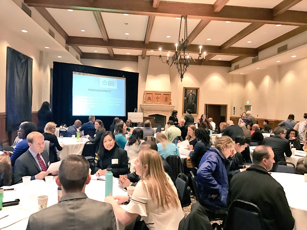 WestmorelandATL's tweet photo. Walked down Peachteee to St Luke's to join full house at @HousingForum quarterly mtg to talk evictions in Atlanta. #AVLF @HousingAtlanta https://t.co/5RHj32BpJz