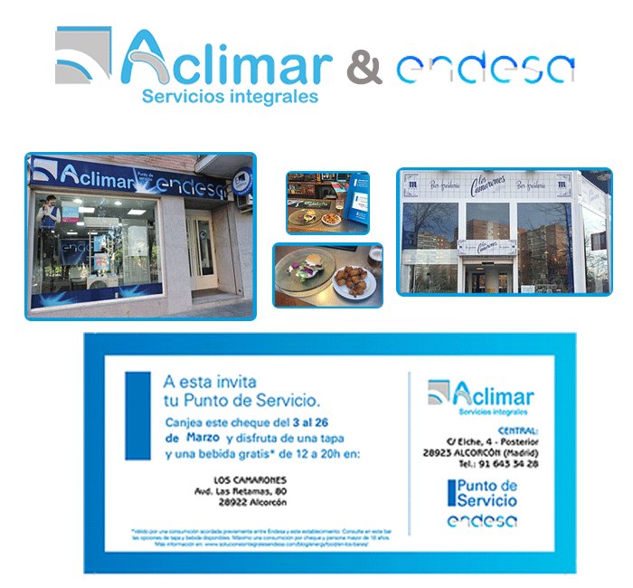 Aclimar1's tweet photo. #FelizMartes. Nos vamos de #tapas con @Aclimar1 y @EndesaClientes. ¡¡No esperes al fin de semana!! https://t.co/aHkPPxqjdd