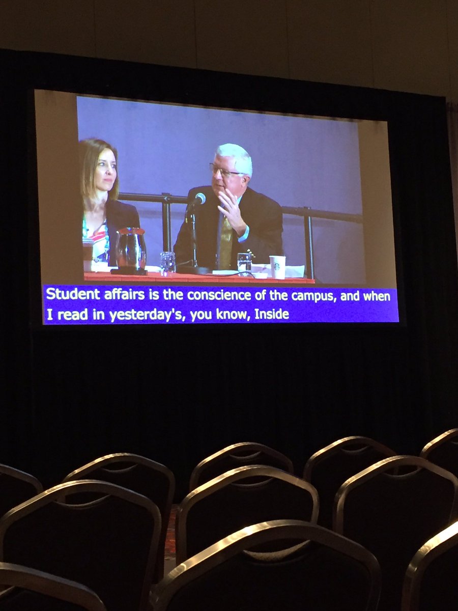 thearachel's tweet photo. "Student Affairs is the conscious of the campus" - George Kuh #NASPA17 #sppv #saicon https://t.co/DUaAxALn27