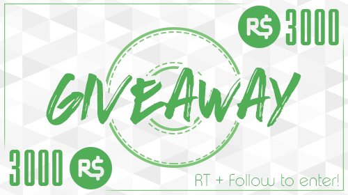 3000 ROBUX GIVEAWAY! 
- RT+ FOLLOW TO ENTER! 
- Ends May 1st!

#ROBLOX #ROBLOXDev