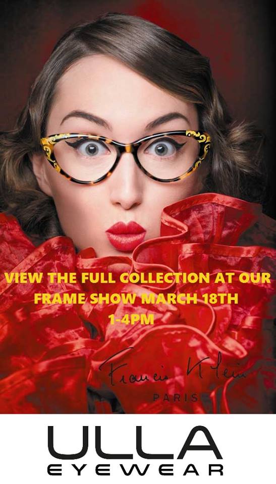 UllaEye's tweet photo. @francisklein will be here Saturday with the full collection #frameshow #independenteyewear #handmade at @UllaEye at @HilldaleMadison https://t.co/MB5kIF8eyF