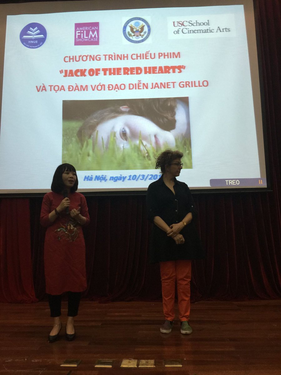 JOTRH's tweet photo. Celebrating director Janet Grillo's journey with #jackoftheredhearts now in VIETNAM with @FilmShowcase !   What a wonderful ambassador! https://t.co/fyUavONeEU