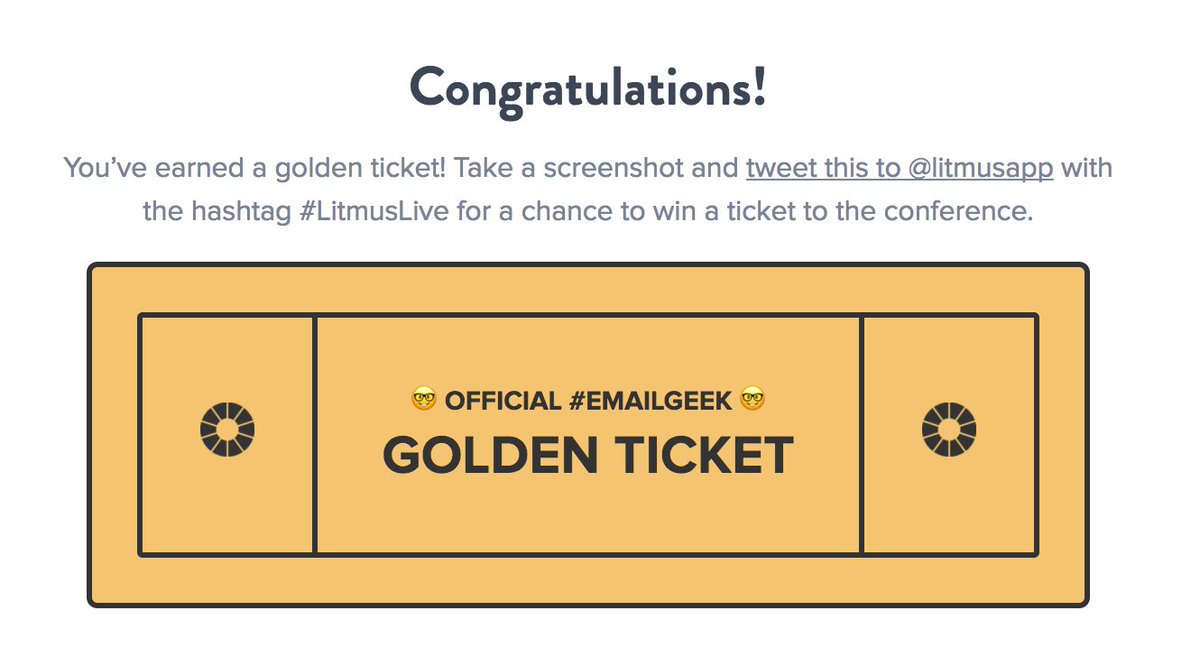 SmartPandaLabs's tweet photo. Tweeting a shot of our golden ticket in hopes to get selected for a free ride to @litmusapp's conference! #LitmusLive #smartpandalabs https://t.co/28TXGcWwod