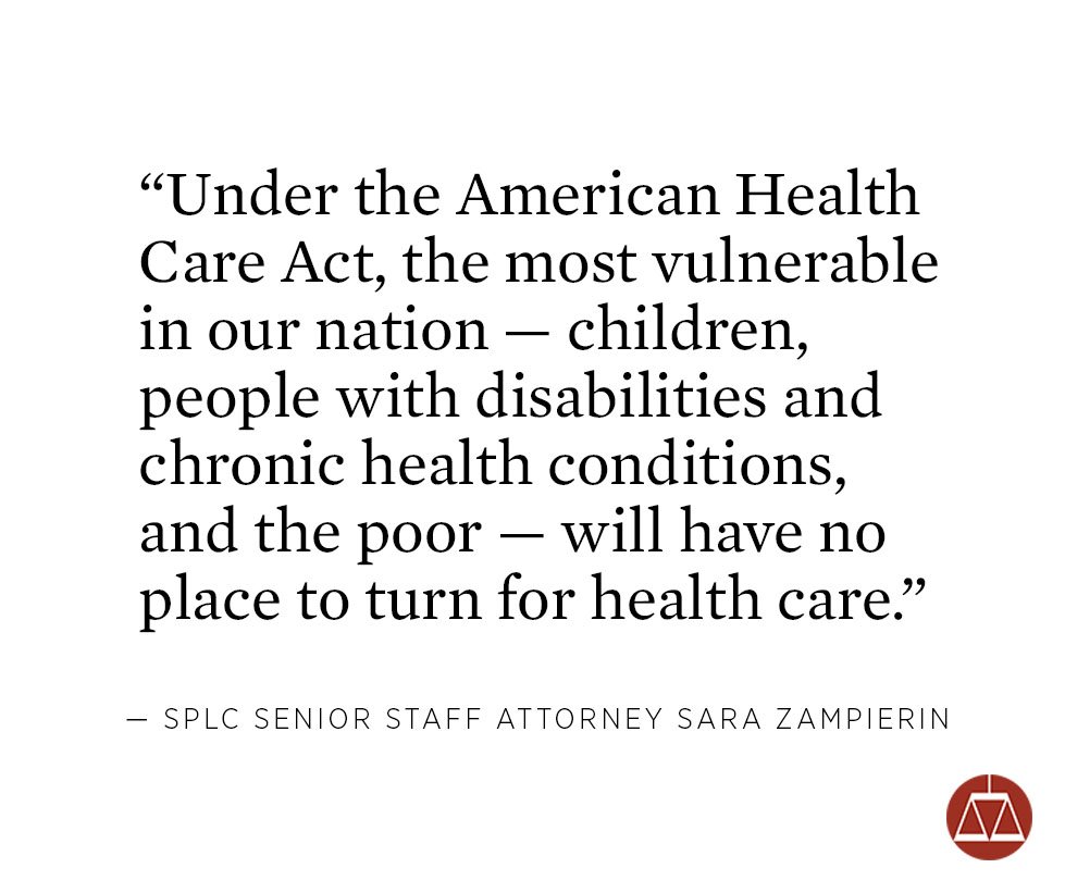 splcenter's tweet photo. The Congressional Budget Office’s report confirms what we already knew about the #AHCA https://t.co/KAsN7a1YNP https://t.co/4lLPQCJMyb