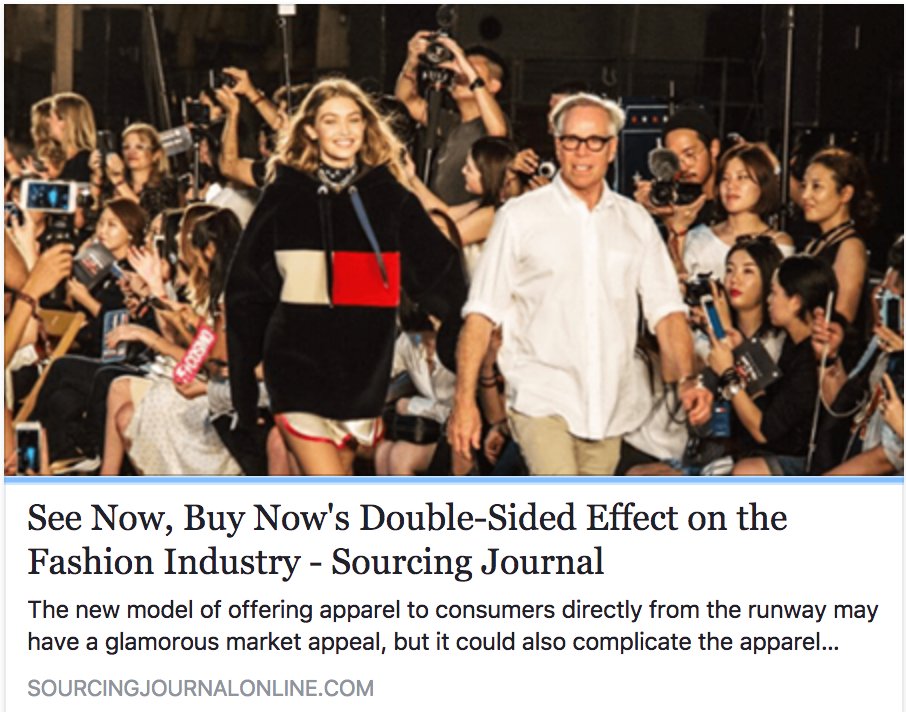 Sharon Graubard talks to Sourcing Journal about fashion's new '"see now, buy now" sales models
sourcingjournalonline.com/see-now-buy-no…