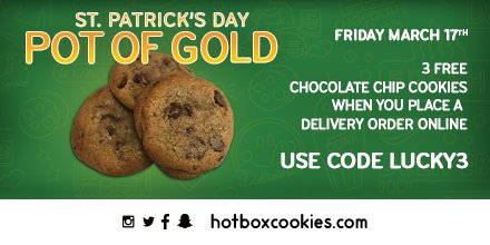 hotboxcookies's tweet photo. Make your St Pat's a little luckier with FREE Hot Box Cookies! Like and Retweet for a chance to win. 2 followers will win. https://t.co/R6Ou3NGZl3