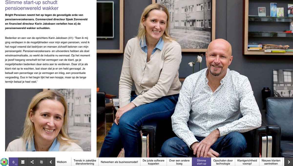 Zo schudt <a href="/BrightPensioen/">BrightPensioen | B Corp™</a> de pensioenwereld wakker bit.ly/2mIUaWd Mooi interview met <a href="/sjakiez/">Sjaak Zonneveld</a> en Karin Jakobsen voor <a href="/Twinfield/">Twinfield Accounting</a>