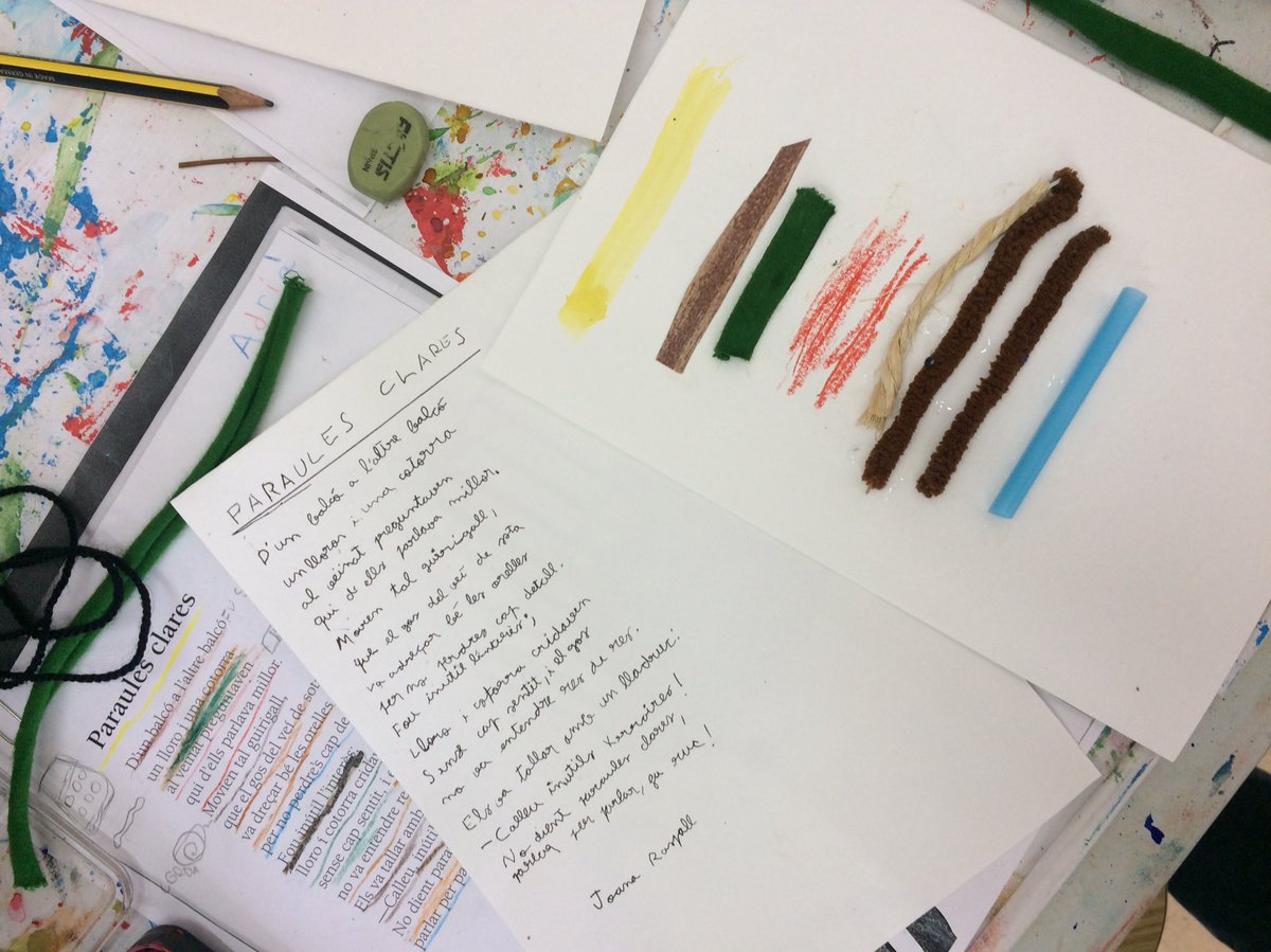 DimasFabregas's tweet photo. Amb els d 4t d @LaImmaculadaVD traduïm poemes d la @JoanaRaspall al llenguatge dls #colors #creativitat #poesia #schoolart https://t.co/SpKQS0Zyii