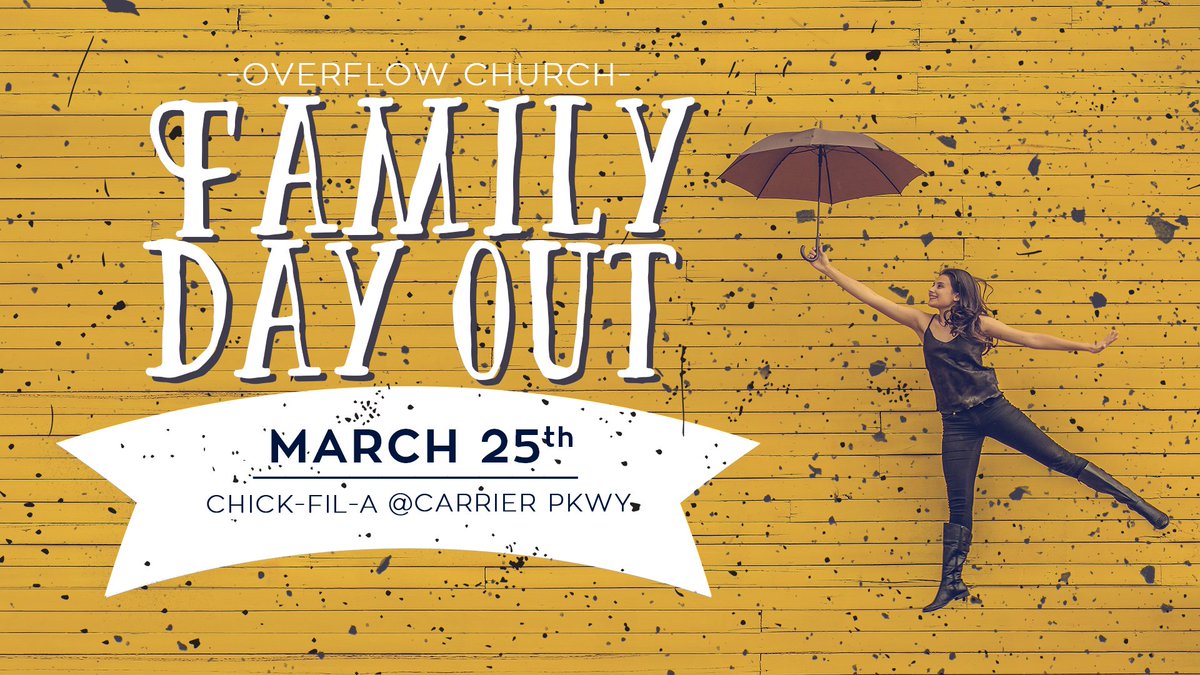 OverflowDFW's tweet photo. Overflow Family! Mark your calendar!
#overflowdfw #grandprairie #familydayout #chickfila https://t.co/sdiwYlsPpa