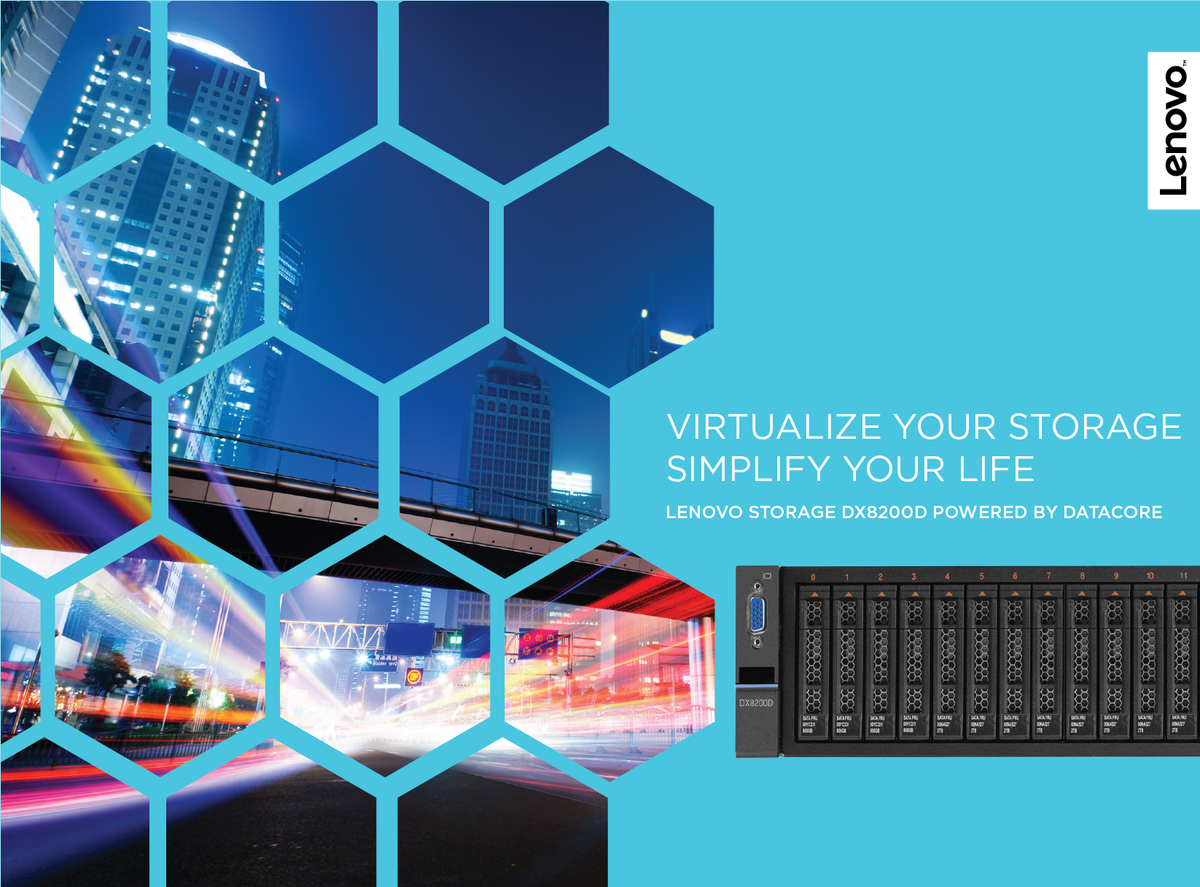DataCore's tweet photo. We are excited to announce the @LenovoServers #DX8200D #PoweredbyDataCore turn-key, cutting-edge #SDS solution https://t.co/bmbaiSzazq https://t.co/ySDUt5CILB