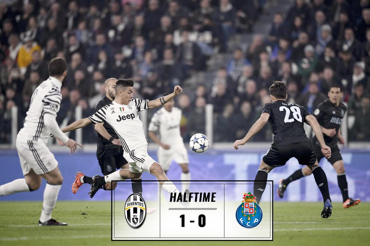 juventusfcid's tweet photo. HT: #JuveFCP 1-0 (agg. 3-0). 

Gol #UCL kedua @PauDybala_JR musim ini membuat unggul sementara! https://t.co/BroF4U9TAZ