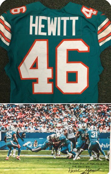MarkGale3's tweet photo. Cannot wait to get this @Neville_Hewitt @MiamiDolphins jersey framed and with all of the other @HerdFB @NFL jerseys in the Shewey Bldg. https://t.co/WSD12fIDDt