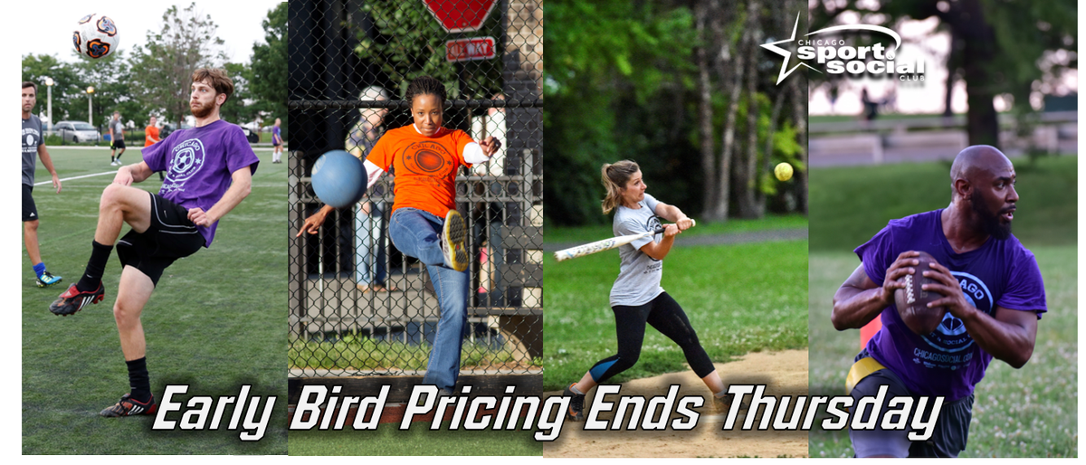 ChiSportSocial's tweet photo. League pricing goes up $50 Thursday, get that team signed up!
Psst - Want an additional 5% off? Use the code GOHAWKS
https://t.co/Y3V0JbClJI https://t.co/i3frnizuJD