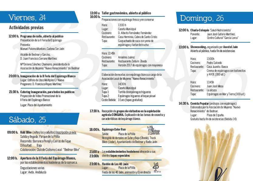 Se aproxima finde #gastronómico en #Bedmar #Jaen #feriadelespárrago  <a href="/Destino_AND/">DESTINO ANDALUCIA</a> <a href="/destinorural/">Somos Destino Rural</a> <a href="/adirecto/">Andalucía Directo ❎</a> <a href="/Carminaenlacoci/">Carmina en la cocina</a> <a href="/VentanaVAND/">Ventana Visitante</a>