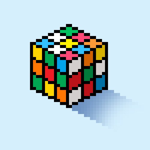 Ryan Hooley On Twitter Isometric Rubik S Cube Puzzle Pixelart